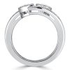 Crossover Blue Sapphire Engagement Ring in 925 Sterling Silver