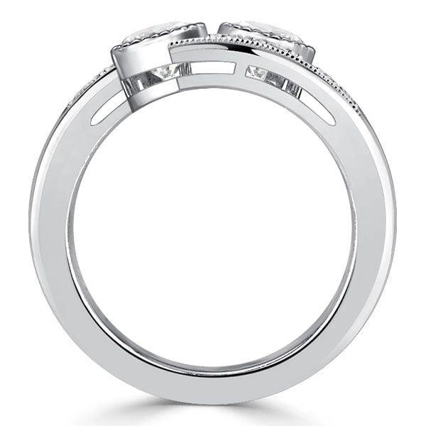 Crossover Blue Sapphire Engagement Ring in 925 Sterling Silver