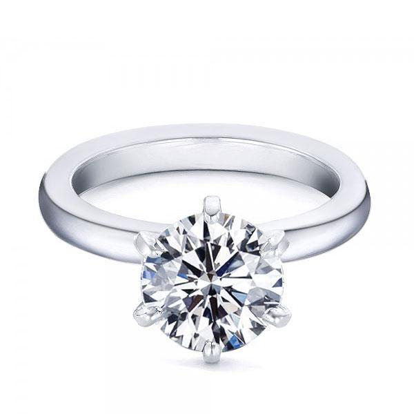 Classic Solitaire Created White Sapphire Sterling Silver Bridal Set