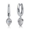Pear Cut Hoop Earrings - White Sapphire, 925 Sterling Silver