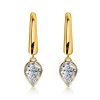 Pear Cut Hoop Earrings - White Sapphire, 925 Sterling Silver
