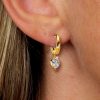 Pear Cut Hoop Earrings - White Sapphire, 925 Sterling Silver