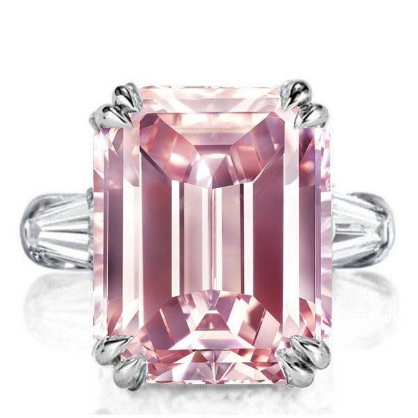 Emerald & Pink Sapphire Three Stone Engagement Ring - Sterling Silver