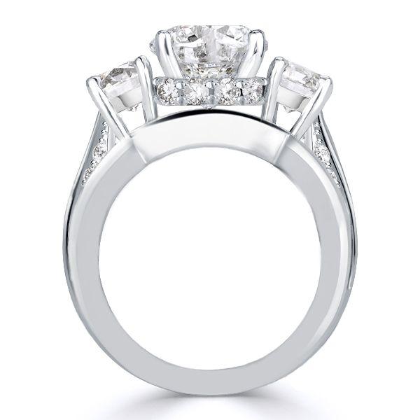 White Sapphire Three Stone Bridal Set in Sterling Silver - Perfect for Women