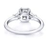 Three Stone White Sapphire Engagement Ring - Bezel Set Sterling Silver