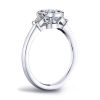 Three Stone White Sapphire Engagement Ring - Bezel Set Sterling Silver