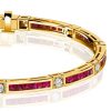 Ruby & Sapphire Princess Cut Tennis Bracelet in 18K Gold Plated Sterling Silver - Wedding Jewelry