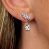 925 Sterling Silver Cluster White Sapphire Drop Earrings for Women