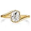 Bypass Cushion Cut Engagement Ring - 18K Gold Plated Sterling Silver
