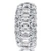 Triple Row Half Eternity Wedding Band in 925 Sterling Silver with Simulated Diamonds