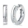Round Cut Sterling Silver Hoop Earrings for Women, 0.65 CT. TW.