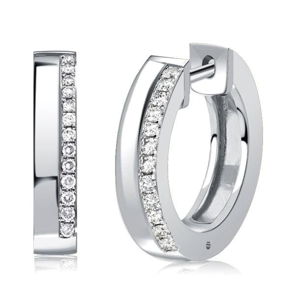 Round Cut Sterling Silver Hoop Earrings for Women, 0.65 CT. TW.