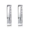 Round Cut Sterling Silver Hoop Earrings for Women, 0.65 CT. TW.