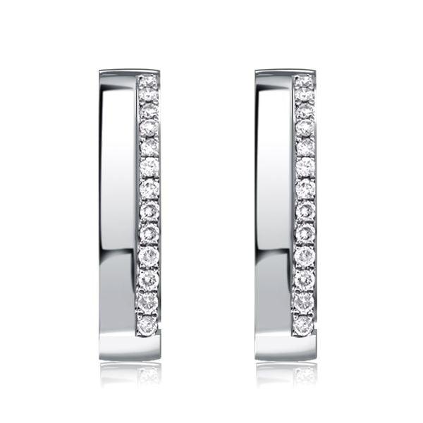 Round Cut Sterling Silver Hoop Earrings for Women, 0.65 CT. TW.