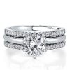 Classic 925 Sterling Silver Bridal Ring Set with 2.00 CT Center Stone