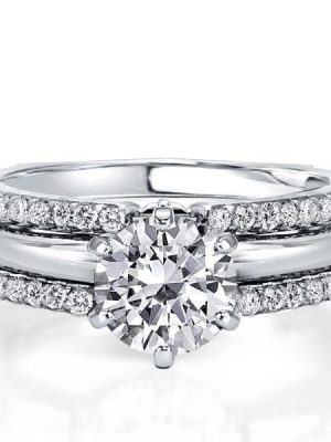 Classic 925 Sterling Silver Bridal Ring Set with 2.00 CT Center Stone