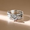 Classic 925 Sterling Silver Bridal Ring Set with 2.00 CT Center Stone