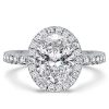 Oval Halo Created White Sapphire Engagement Ring - Sterling Silver