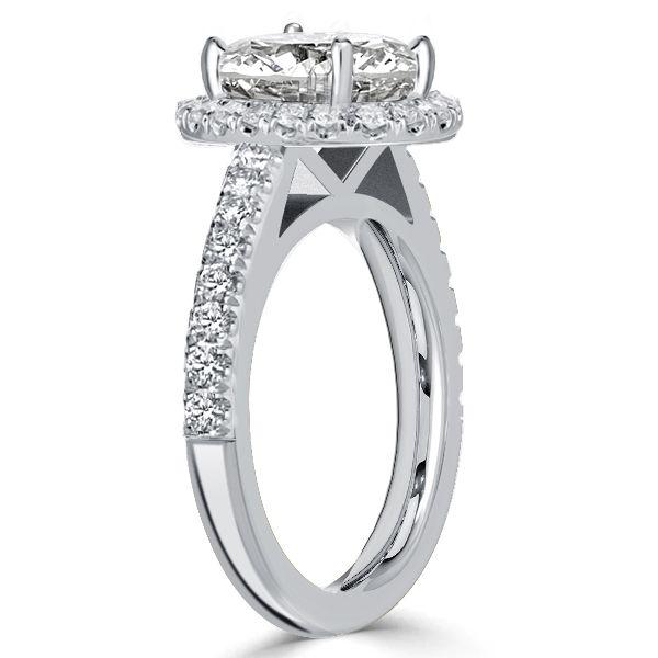 Oval Halo Created White Sapphire Engagement Ring - Sterling Silver