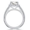 Oval Halo Created White Sapphire Engagement Ring - Sterling Silver