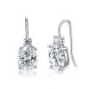 Oval & Round Drop Earrings - Sterling Silver, 5.16 CT. TW.
