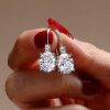 Oval & Round Drop Earrings - Sterling Silver, 5.16 CT. TW.