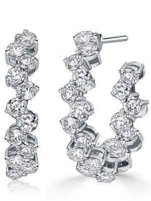 Sterling Silver Hoop Earrings for Women - Classic Round Cut, 20mm
