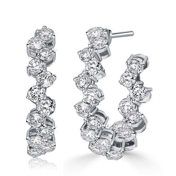Sterling Silver Hoop Earrings for Women - Classic Round Cut, 20mm