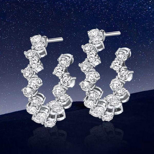 Sterling Silver Hoop Earrings for Women - Classic Round Cut, 20mm