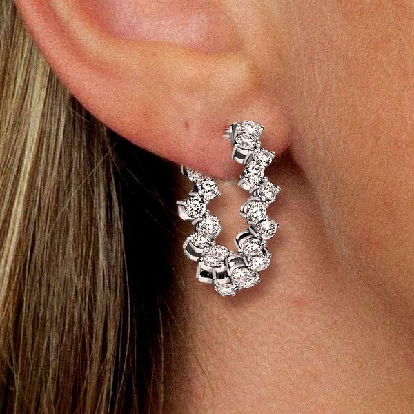 Sterling Silver Hoop Earrings for Women - Classic Round Cut, 20mm