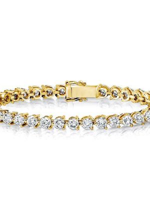 18K Gold Plated Sterling Silver Round Cut Tennis Bracelet for Women (8.5 CT. TW)