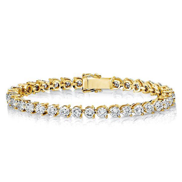 18K Gold Plated Sterling Silver Round Cut Tennis Bracelet for Women (8.5 CT. TW)