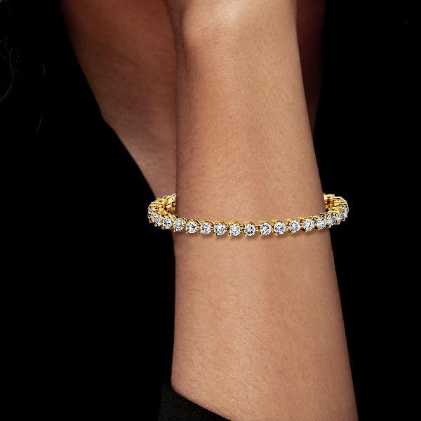18K Gold Plated Sterling Silver Round Cut Tennis Bracelet for Women (8.5 CT. TW)