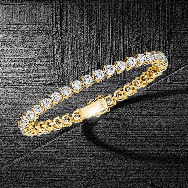 18K Gold Plated Sterling Silver Round Cut Tennis Bracelet for Women (8.5 CT. TW)
