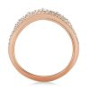 18K Rose Gold Plated Sterling Silver Crown Chevron Wedding Band for Women