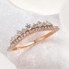 18K Rose Gold Plated Sterling Silver Crown Chevron Wedding Band for Women