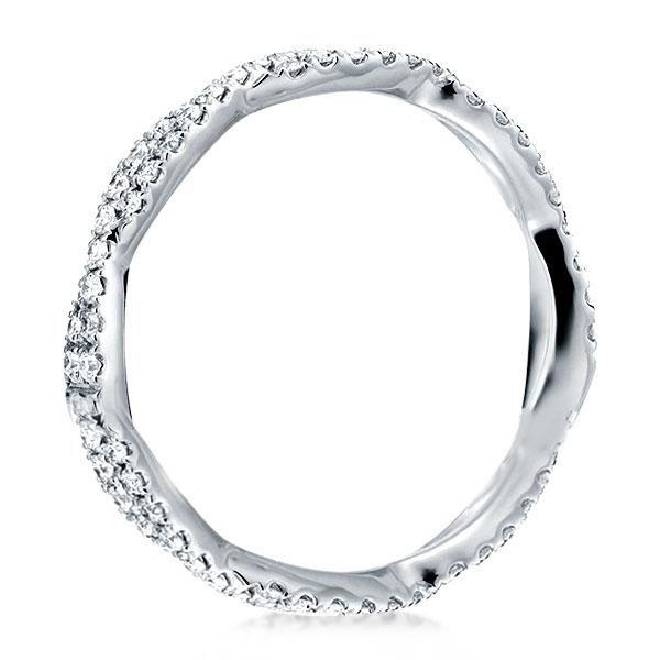 White Gold Twisted Sterling Silver Wedding Band with CZ (1.25 CT. TW.)