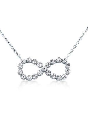 Sterling Silver Infinity Pendant Necklace for Women, 18-Inch Chain