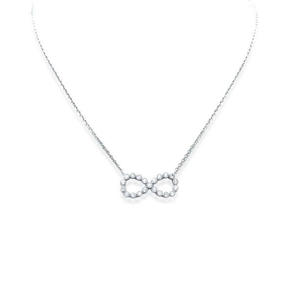 Sterling Silver Infinity Pendant Necklace for Women, 18-Inch Chain