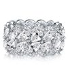Pear Cut Halo Wedding Band - Sterling Silver Multi-Row Bridal Ring