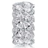 Pear Cut Halo Wedding Band - Sterling Silver Multi-Row Bridal Ring