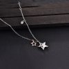 Rose Gold Star Design Necklace for Women, Rhodium Plated 925 Sterling Silver