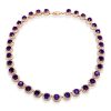 Eternity Halo Amethyst Tennis Necklace in Sterling Silver with Rhodium Finish