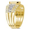 Emerald Cut Emerald Wedding Ring Set in 18K Gold Plated Sterling Silver