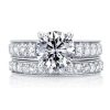 Pave Set White Sapphire Bridal Set - 925 Sterling Silver