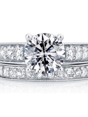 Pave Set White Sapphire Bridal Set - 925 Sterling Silver