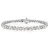 Vintage Milgrain Bezel Round Pearl Tennis Bracelet in Sterling Silver with Rhodium Finish