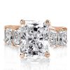 Rose Gold Plated 18K Sterling Silver Engagement Ring with 5.00 CT Created White Sapphire
