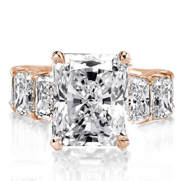 Rose Gold Plated 18K Sterling Silver Engagement Ring with 5.00 CT Created White Sapphire