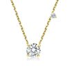 18K Gold Plated Sterling Silver Round Cut Pendant Necklace for Women